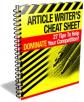 Article Writers Cheat Sheet